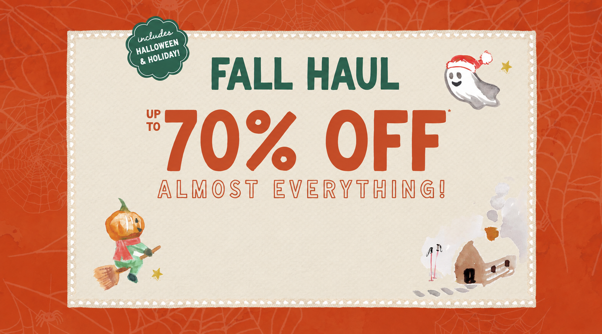 Fall Haul promotional sale banner with up to 70% off almost everything.