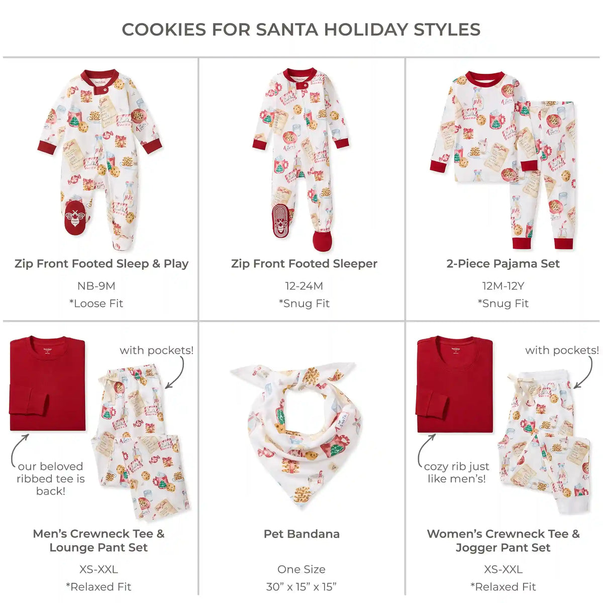 Cookies For Santa Family Matching Pet Bandana