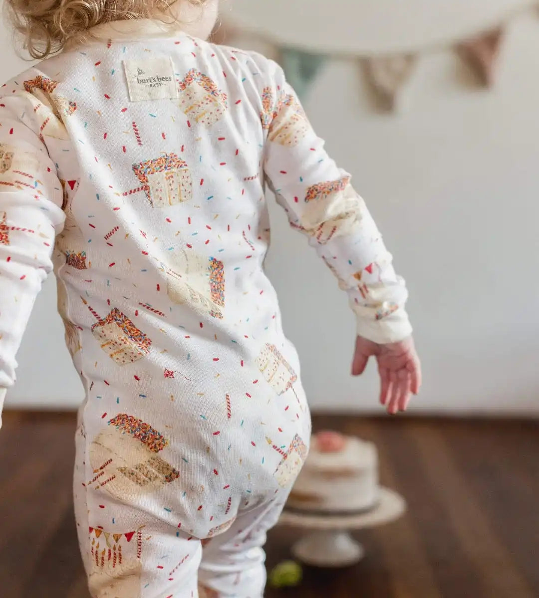 Birthday Cake Organic Two-Piece Long Sleeve Pajamas
