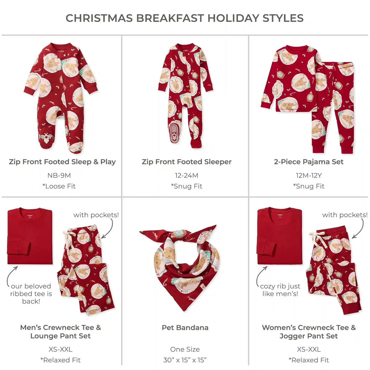 Christmas Breakfast Family Matching Organic Cotton Sleep & Play