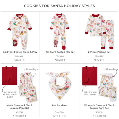 Cookies For Santa Family Matching Organic Cotton Two-Piece Pajamas