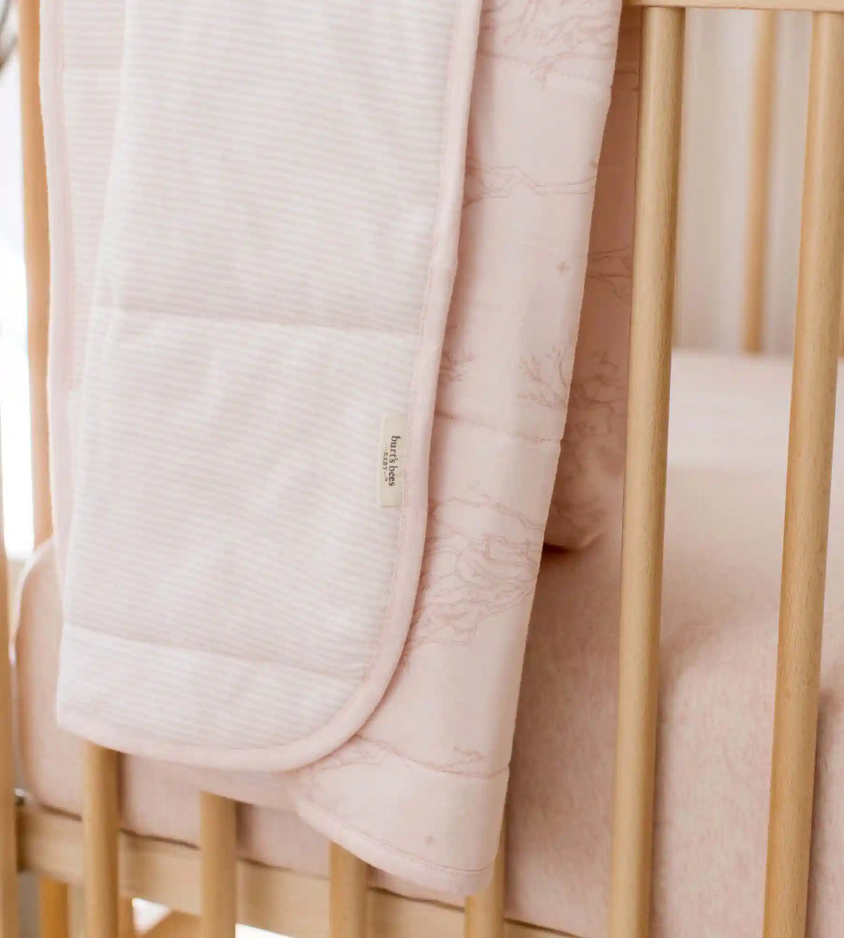Swaying Branches Organic Cotton Reversible Baby Blanket - Ranunculus