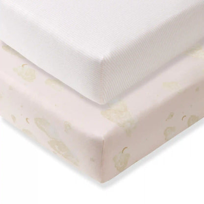 Good Night Sky Organic Cotton Crib Sheets Set of 2 - Ranunculus