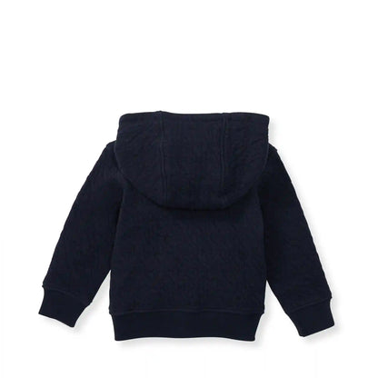 Organic Cotton Quilted Bee Baby Jacket - Midnight