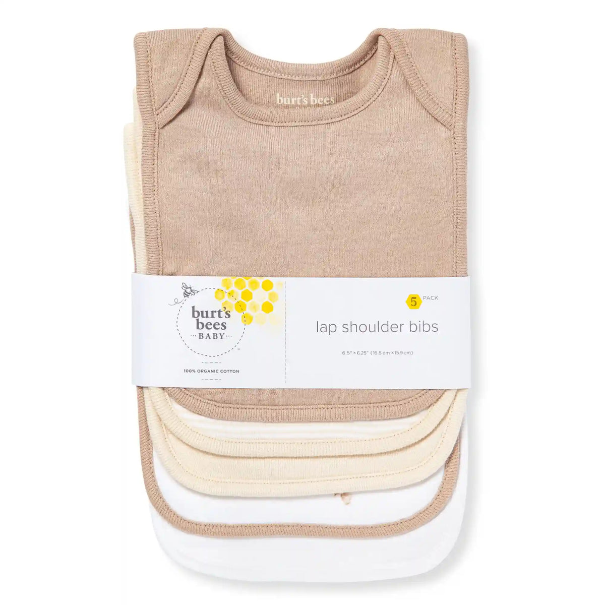 Golden Bee Organic Cotton Baby Bibs 5 Pack