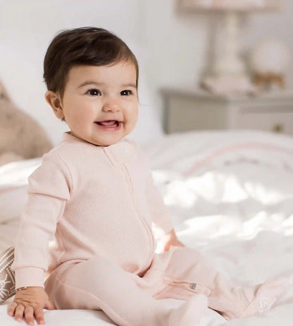 Solid Rib Organic Cotton Two-Piece Pajamas - Ranunculus