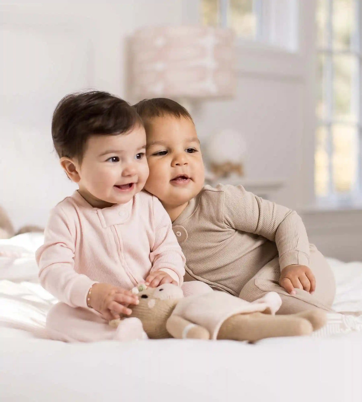 Solid Rib Organic Cotton Two-Piece Pajamas - Ranunculus