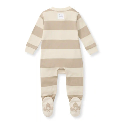 Mommy & Me Rugby Stripe Organic Cotton Sleep & Play - Oat