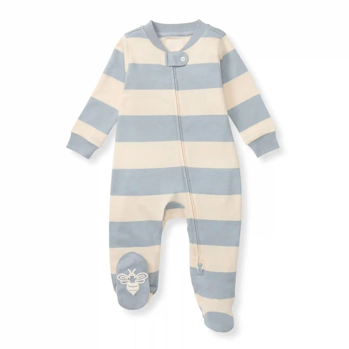 Rugby Stripe Organic Cotton Sleep & Play - Quarry