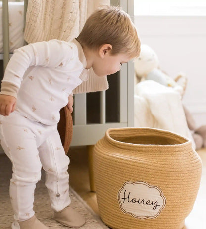 Golden Bee Organic Cotton Two-Piece Pajamas - Hummus