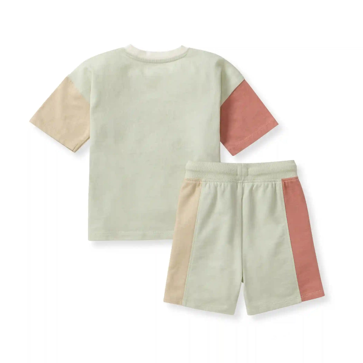 Color Blocked Boy Tee & Shorts Set