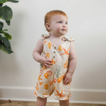Starfish & Shells Organic Girl Romper