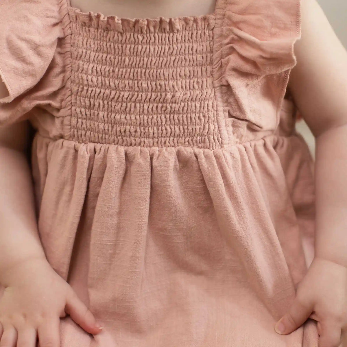Check Gauze Organic Pink Dress