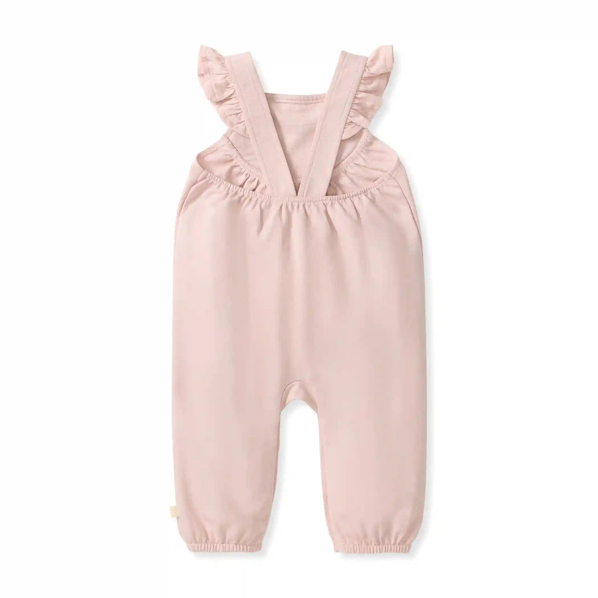 Organic Baby Girl Curved Yoke Jumpsuit