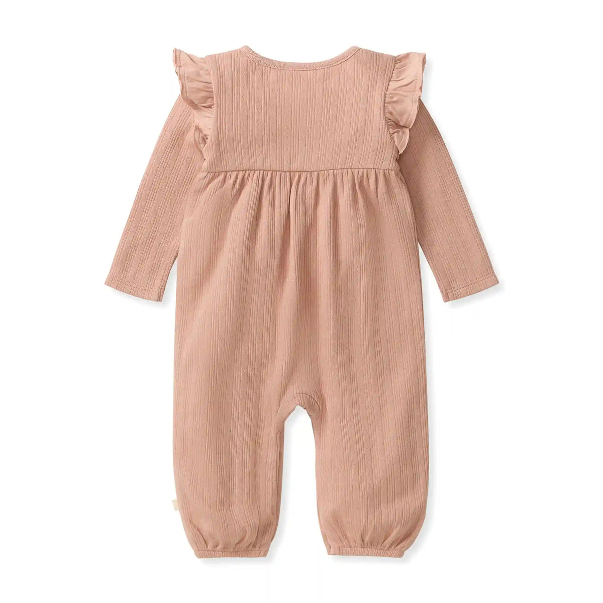 Ribbed Pointelle Baby Girl Jumpsuit