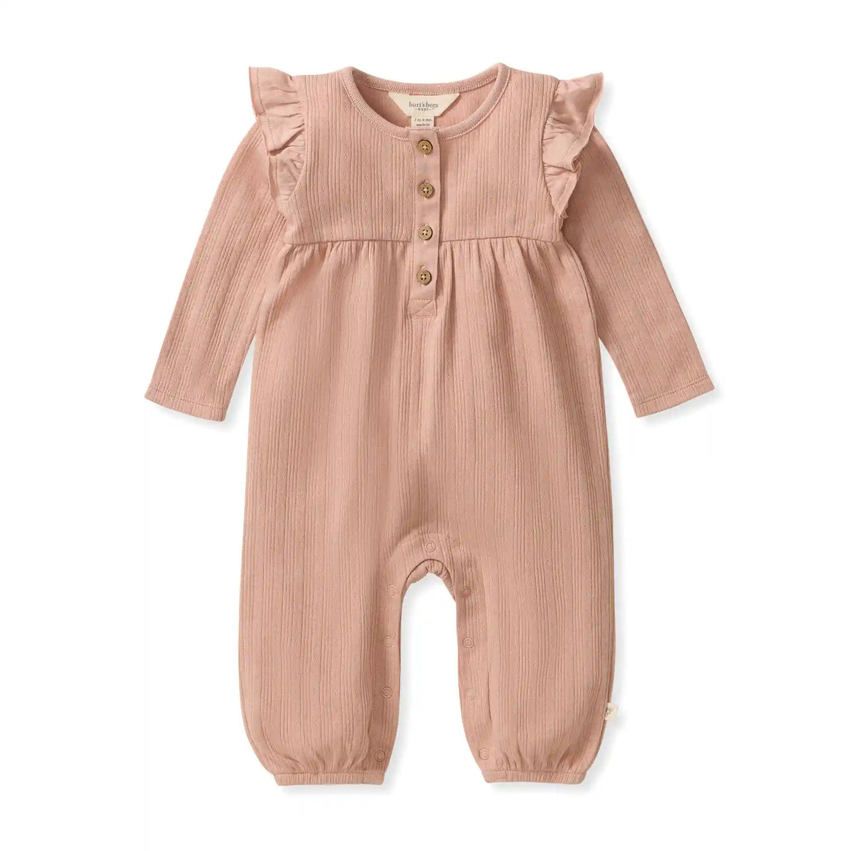 Ribbed Pointelle Baby Girl Jumpsuit