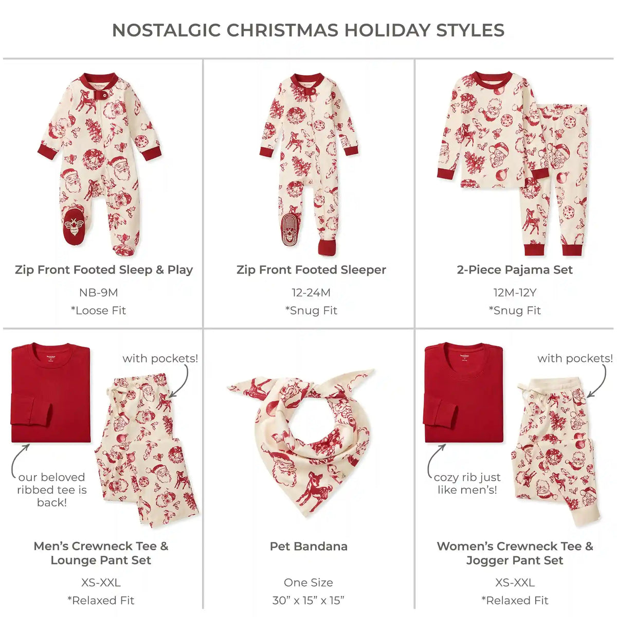 Nostalgic Christmas Family Matching Pet Bandana