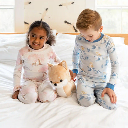 Cherry Blossom Tree Organic Cotton Two-Piece Pajamas