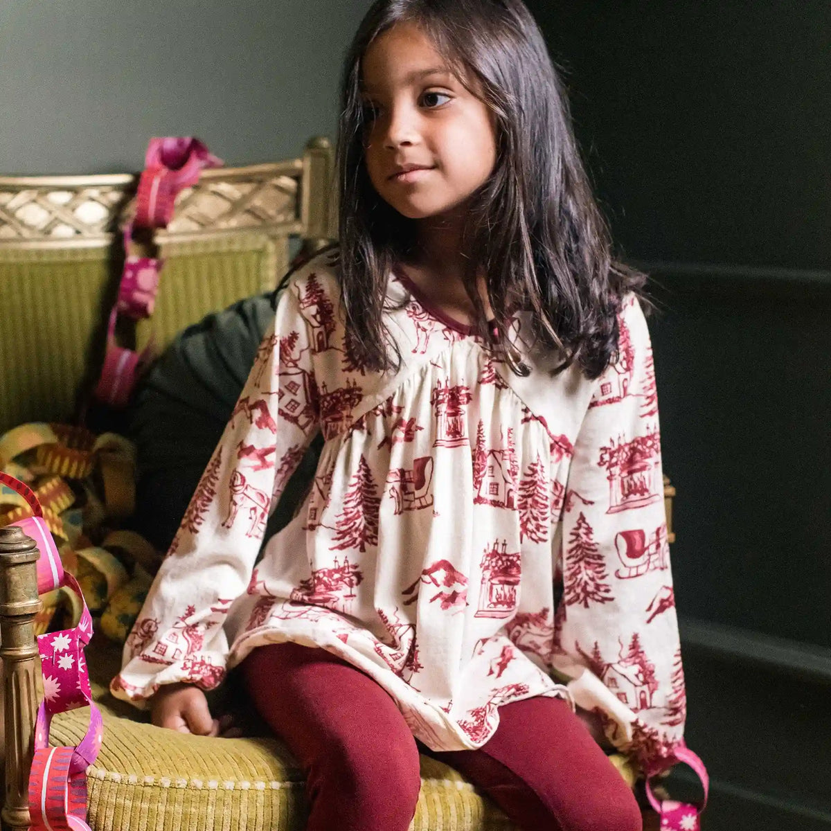 Vintage Christmas Tunic and Pants Set