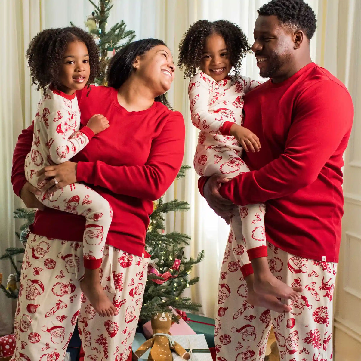 Nostalgic Christmas Family Matching Organic Cotton Two-Piece Pajamas