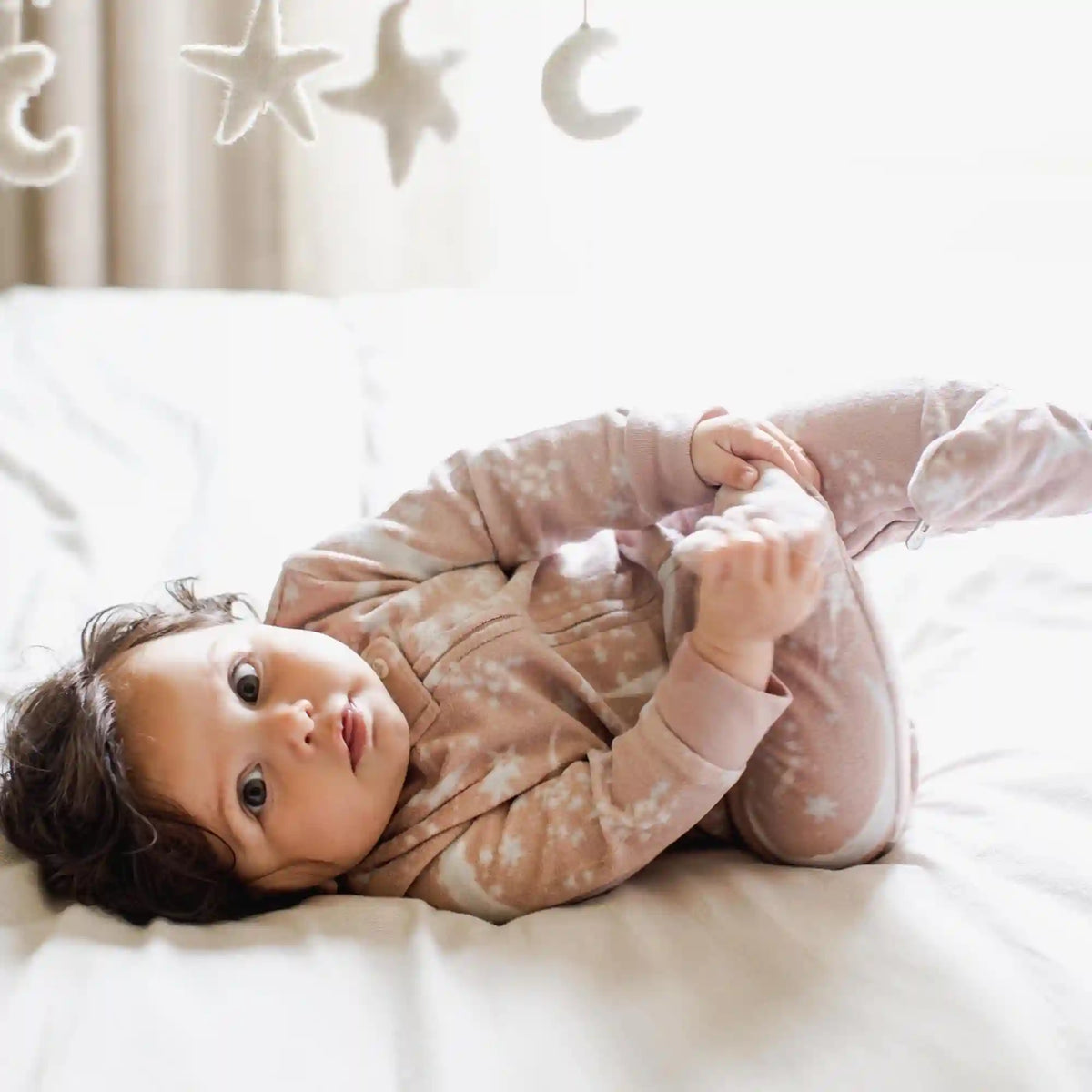 Celestial Moon polarbee™ Repreve® Microfleece Pajamas - Organic Rose